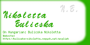 nikoletta bulicska business card